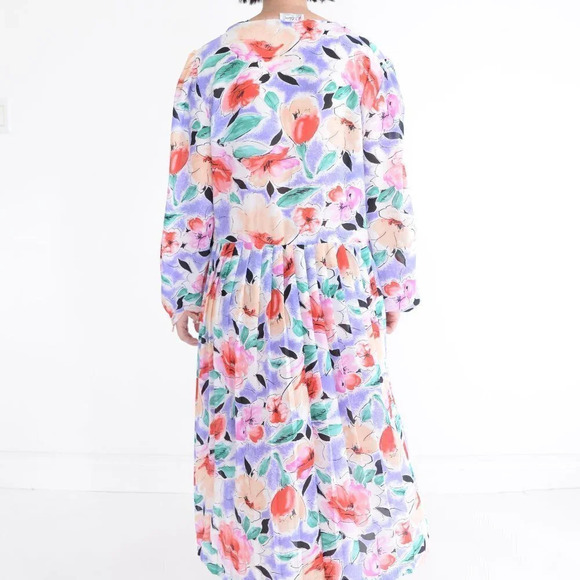 Vintage D'allaird's Made In Canada Floral Long Sleeve Midi  Dress - Picture 4 of 15